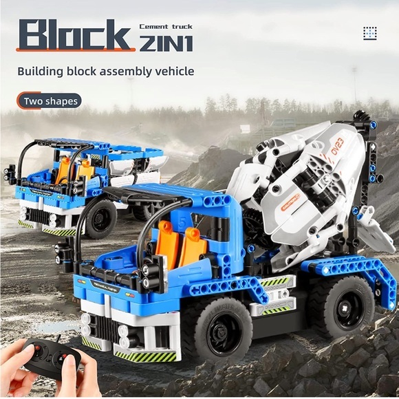 2 in 1 romote Control Technic Concrete MixerTruck Building STEM Learning Play - Picture 1 of 8